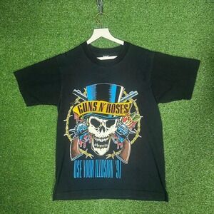 Vintage Guns N Roses Use Your Illusion 91 Tour Shirt Black Single Stitch Mens‎ M